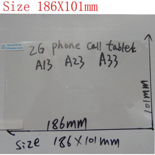 Screen protector for 7 inch 2G Call Tablet AllWinner A13 A23 A33 with size 186x101mm