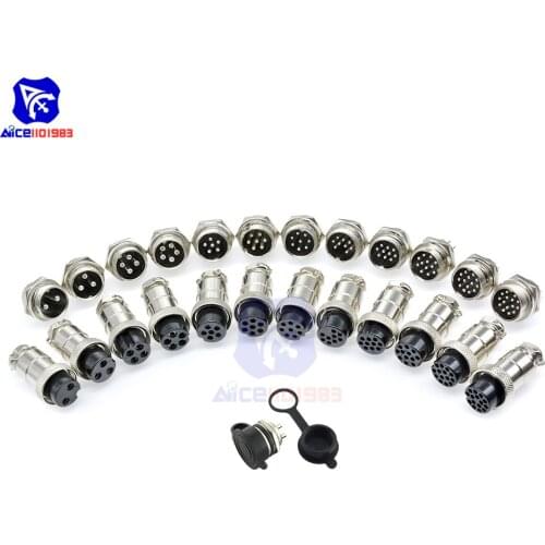 Diymore GX20-2/3/4/5/6/7/8/9/10/12/14/15 Terminals Female+Male Aviation Socket Plug Wire Panel Connector Dustproof Cover