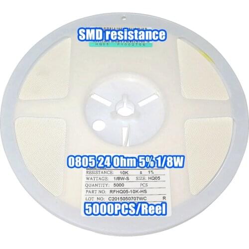 1 Reel 0805 24R 24 Ohm 5% 1/8W SMD Resistance 5000PCS/Reel