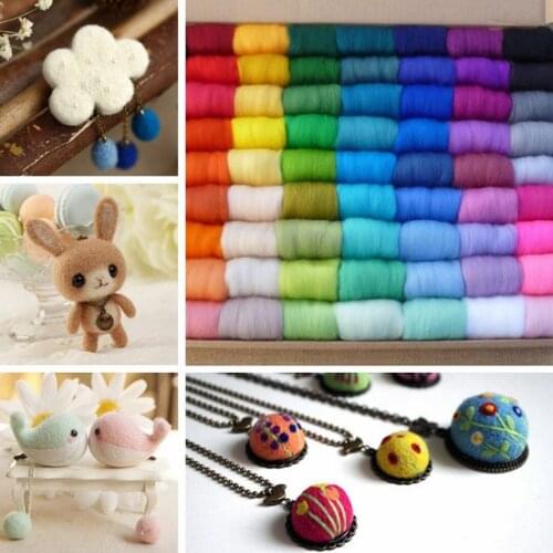12pcs 12 Colors 5g Wool Fibre Roving For DIY Needle Felting Hand Spinning