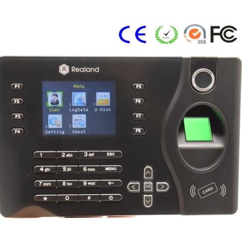 2.4 Inch TFT Color Display Employee TCP/IP Fingerprint Time Attendance Usb Time Recorder Realand A-C081