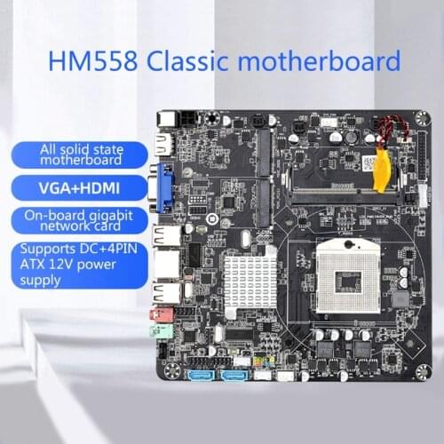 2021 New HM55B PGA988 Desktop PC Mainboard DDR3 SATA II ITX Motherboard for Host/HTPC/Advertising Machine/Radio 8GB USB 2.0