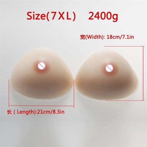 2400g/pair Triangle Silicone Breast Fake Boobs Crossdresser Transgender Shemale Transvestites Chest Enhancer Breast Forms
