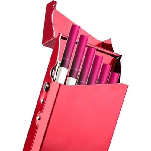 7 Color Cigarettes Holder 20PCS Slender Long Smoking Aluminum Alloy Cigarette Box Case Cigar Storage Holder Popup Ejection Cover