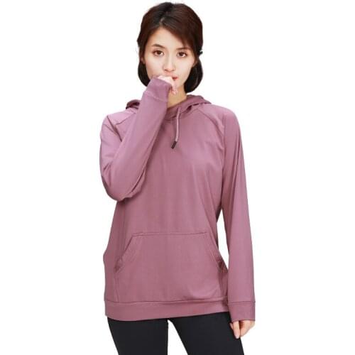 Hooded Pullover Velvet Sports Hoodie Autumn and Winter Quick-drying Breathable Long-sleeved Upper Female Women Yoga Running Tops
