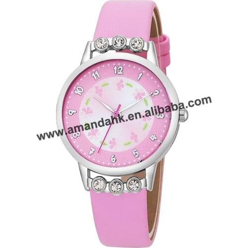 Susenstone Fashion Womens Flowers Print Leather Wrist Watch Luxury Casual Women Female Quartz Watch Ladies Casual Watches 8539