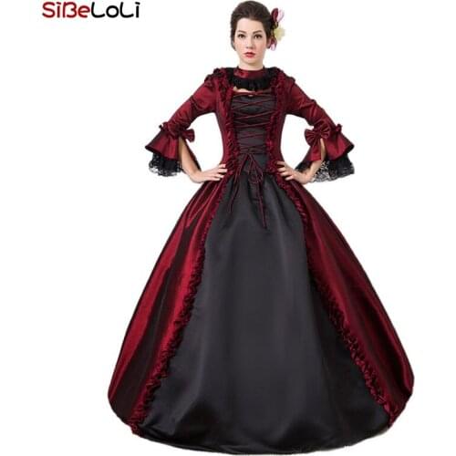 Black Vintage Gothic Steampunk Wedding Gown Medieval Victorian Reproduction Costume Halloween Masquerade Dress