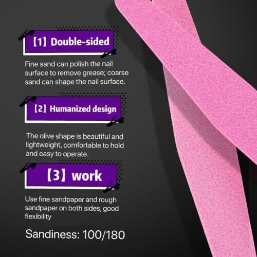 Double-sided nail file buffer 100/180 trimmer buffer lime angle nail tool washable polishing polishing file sponge