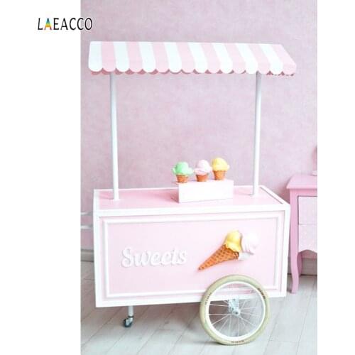 Laeacco Ice Cream Cart Scene Baby Newborn Portrait Photography Backgrounds Custom Photographic Backdrops For Home Photo Studio