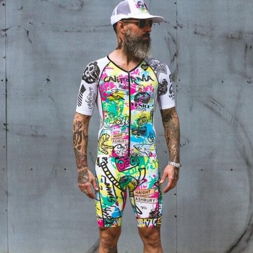 2020 Love The Pain Cycling Skinsuit Triathlon Suit Mens Short Sleeve Leotard Jumpsuit Maillot Bike Ropa Ciclismo