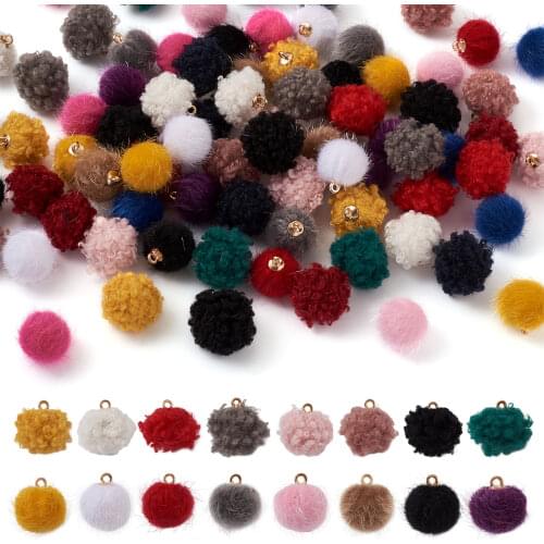 1Set Mix Color Fabric Round Pendants for jewelry making DIY Bracelet Necklace Crafts Accessories with Alloy Findings