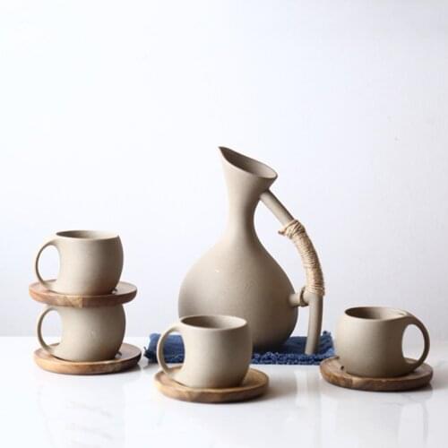 New Japanese Style Personalized Mug with Handle Ceramic Stoneware Retro Coffee Cup Mug 380ml Drinkware Teaware Decor Crafts Gift