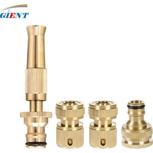 Brass 1/2 Inch Quick Waterstop Connector Car Wash Water Gun G1/2 G3/4 Garden Irrigation Hose Copper Connector Kit