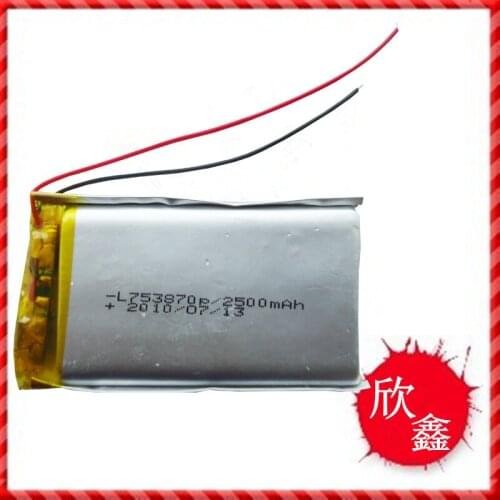 3.7V lithium battery polymer battery 753870 2500mAh MP3/4/5 mobile power spot Rechargeable Li-ion Cell