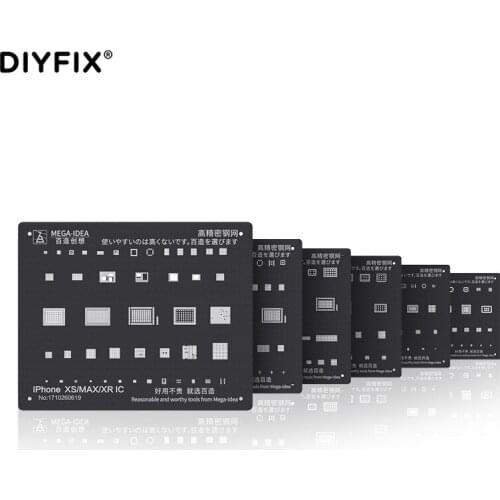 MEGA-IDEA High Precision Steel Mesh Motherboard CPU CHIP IC BGA Reballing Stencil Planting Tin Net For Iphone 6-11 Pro Max