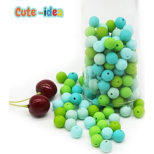 Cute-idea 50Pcs 12mm Round Silicone Beads BPA Free Baby Teethers Bead For Jewelry Making Products Food Grade Teething Necklace