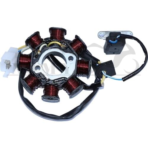 Motorcycle 3 /4wires 8 poles GY6-50 GY6 50 139QMB full magnetic generator coil generator scooter moped ATV off-road motorcycle