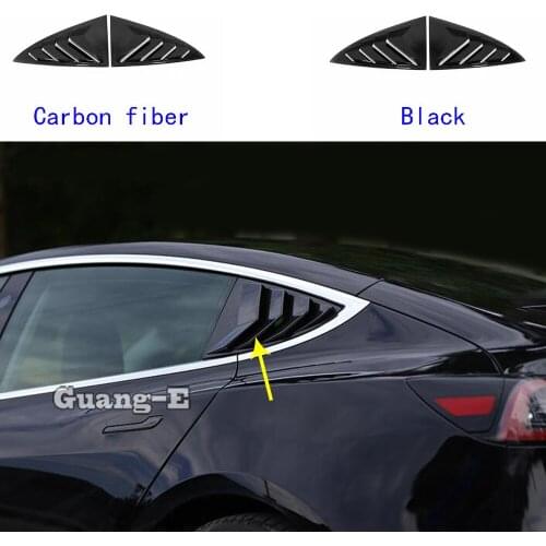 For Tesla Model 3 Model3 2018 2019 2020 2021 Sticker Cover Trim Frame Panel Rear Tail Spoiler Side Triangle Wing Window Bezel