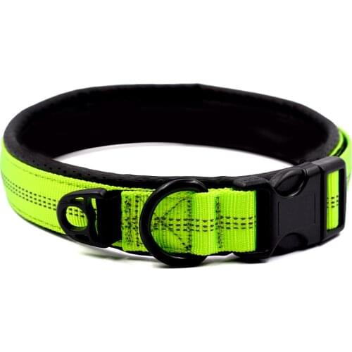 ETHIN Soft Mesh Padded Pet Dog Collar Adjustable Reflective Dog Collar S M L XL Durable Heavy Duty for all breed 3 Color