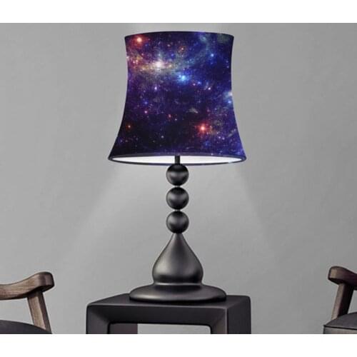 Cool Galaxy Star Print Modern Cloth Lamp Shade Cover for Table Lamps Desk Lamps Light Shade Wall Lamp Shades Washable Lamp Cover