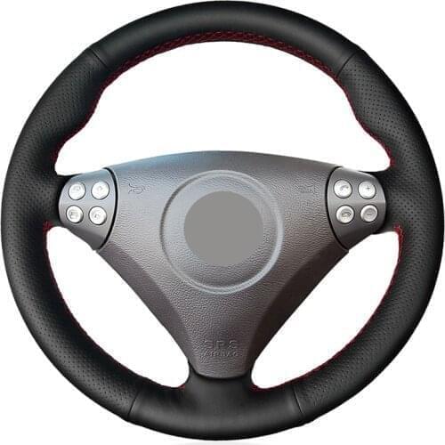 Hand-stitched Black Genuine Leather Car Steering Wheel Cover for Mercedes-Benz W170 W171 SLK-Class SLK 2004-2008 C230 Kompres