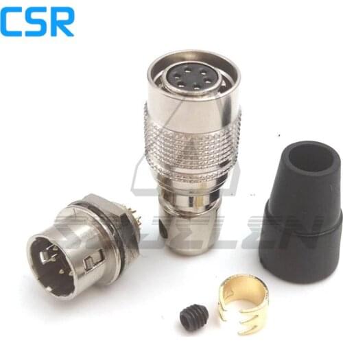 Hirose Connector 6pin coupler , HR10A-7P-6s/HR10A-7R-6p, 6pin Plug female and 6pin socket male