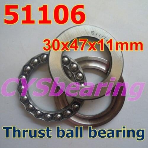 30X47X11 mm 51106 plane axial shaft thrust ball bearing 30*47*11