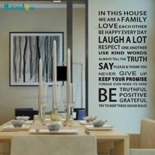 In This House Inspirational Quote Decal Home Decor Living Room Decoration Vinyl Wall Art Sticker BA170