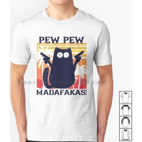 Cat Madafakas Sunset Vintage Madafakas T Shirt 100% Cotton Unicorn Cat Madafakas Vintage Black And White Vintage Funny Cat