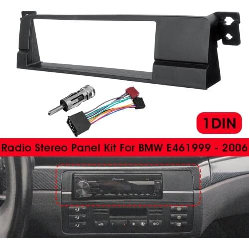 X-1 Din Car Radio Fascia DVD Stereo Panel Dash Mount Trim Kit Surround Frame Plate Fo3 Series E46 1999-2006