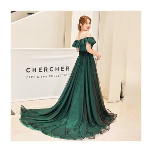 Green black polka dot veil fairy fancy long dress gown Medieval Victorian Ball stage performance/can customs size