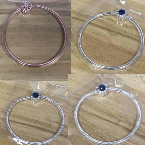 925 sterling silver moment bright snowflake clasp Pan bracelet suitable for women beaded fashion jewelry