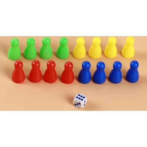 1Set Plastic Chess Pieces Dice Set Puzzle Educational Toys For Children Colorful Flying Chess Board Games Party Game Accessories