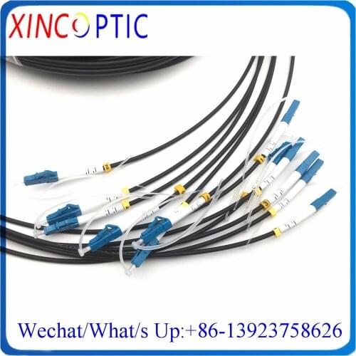 10M,6C SM 9/125 G657A 10Mts ST/FC/SC/LCPC 6Fiber Single Mode LSZH/TPU 4.5mm Black Armored Fiber Optic Patch Cord Connector Cable