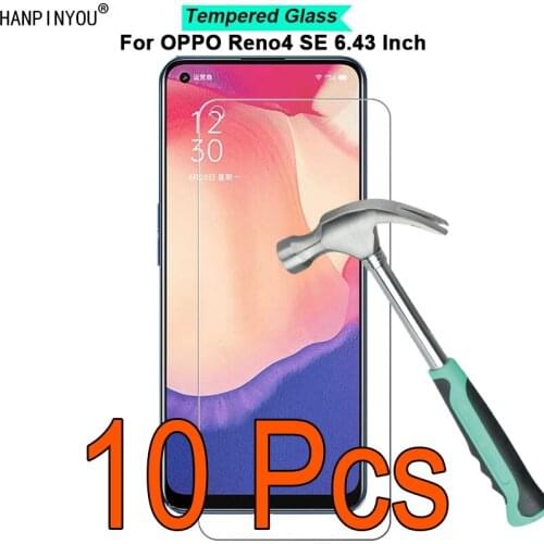 10 Pcs/Lot For OPPO Reno4 Reno 4 SE 6.43" New 9H Hardness 2.5D Ultra-thin Toughened Tempered Glass Film Screen Protector Guard