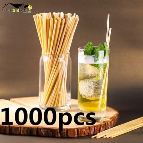 1000pcs 20cm Natural Wheat Straw Reusable Drinking Straws 100% Natural Biodegradable Straws Environmentally Friendly Barware