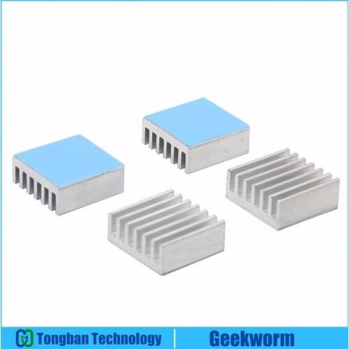 4 Pieces/Lot Raspberry Pi 3/ 2B | Orange Pi Heatsinks Aluminum Alloy Heat Sinks w/ 8810 Tape (0.59x0.59inch) Starter Kit