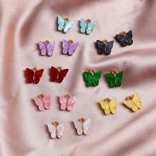 4Pcs Multicolor Acrylic Butterfly Pendant Charm Set Jewelry Accessories for Jewelry Making DIY Earrings Necklaces Bracelets