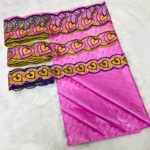 5+15 Yards African Lace Fabric 2021 High Quality Cotton Bazin Riche And Ribbons For Craftes DIY Bridal Wedding Material VBM5053