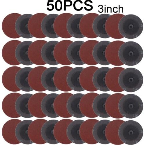 50Pcs 75mm Sanding Disc for Roloc Polishing Pad Plate 3inch Sander Paper Disk Grinding Wheel Abrasive Tools 40 60 80 120 Grit