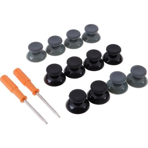 6 Pcs Black 3d Analog Joystick Stick for XBox One X Elite S Slim Controller Analogue Thumbsticks Caps Mushroom with Tool
