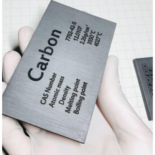 99.9% Carbon C Carved Element Periodic Table Board Model 5*60*100mm 55.4g
