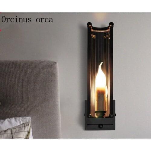 American retro candle wall lamp living room corridor bedside lamp industrial wind individuality creativity iron wall lamp