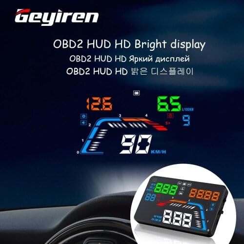 WiiYii HUD Q7 head-up display car OBD2 Digital Speedometer Error Code Clearing Speed MPH KM/H Fuel Consumption Display For Car