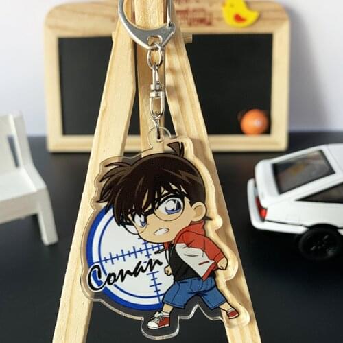 Japan Cartoon Detective Conan Keychain Conan Edogawa Haibara Ai Car Key Chain Cosplay Prop Key Ring Holder Accessories Fans Gift
