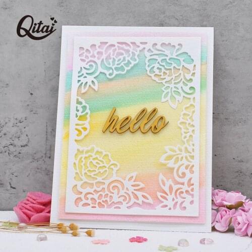 QITAI Flower Frame Metal Cutting Dies Paper Card Background Die Decoration Scrapbook Paper Craft Knife Mould Stencils 2021 New