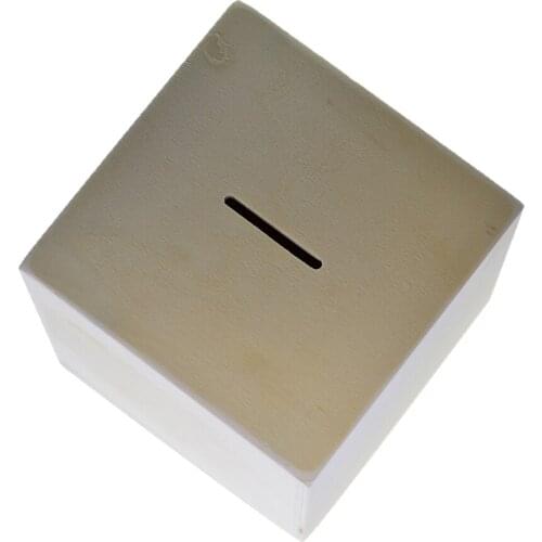 Wooden Cuboid Shaped Coin Money Saving Box Container Case for Kids DIY Craft