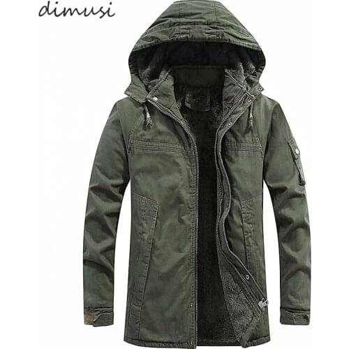 DIMUSI Winter Mens Jackets Fashion Fleece Warm Winbreaker Jackets Male Outdoor Thicken Military Thermal Hooded jackets Clothing