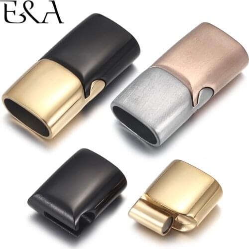 2sets Stainless Steel Magnetic Clasp Hole 8*4mm 10*5mm 12*6mm Leather Cord for Bracelet Magnet Lace Buckle Jewelry DIY Making