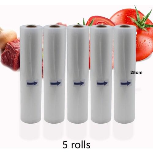 Kitchen Vacuum Sealer Food Saver Storage Bags Packaging Film Fresh Long Time Food Vacuum Sealer Packag5 lot/rolls 25cm*500cm